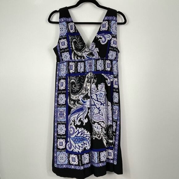 Enfocus Studio Women's Sleeveless Boho Floral Print Midi Dress Purple Size 12 - Picture 1 of 7